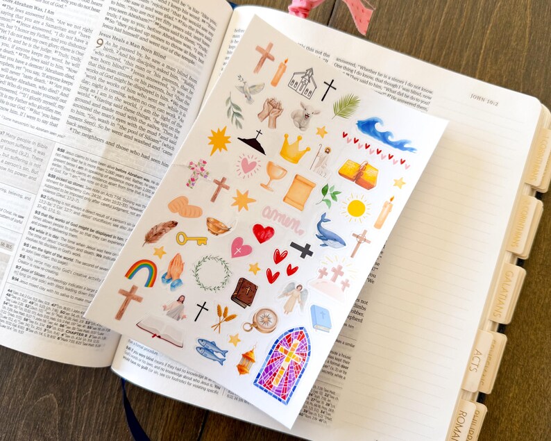 Faith Charms Clear Stickers – Bible Journaling, Scripture Study (4x6 ...