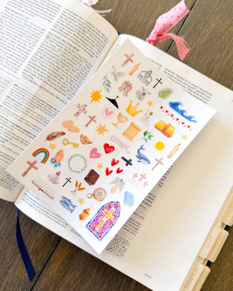 Faith Charms Clear Stickers – Bible Journaling, Scripture Study (4x6 ...