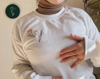 Tulips Embroidered Sweatshirt