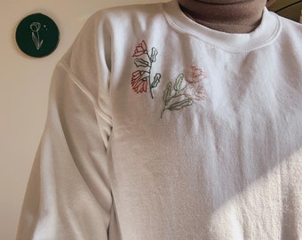 Big Flowers Embroidered Sweatshirt