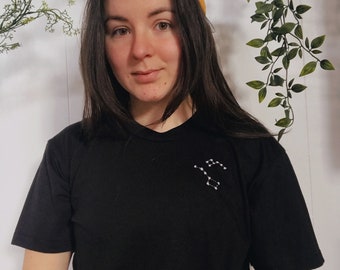 Big Dipper and Little Dipper Constellation Embroidery T-Shirt