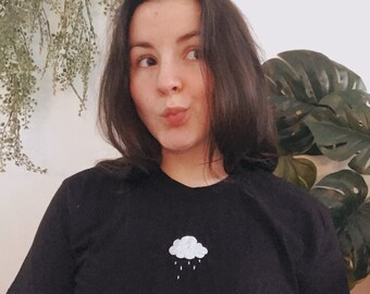 Cloud and Rain Embroidery T-shirt