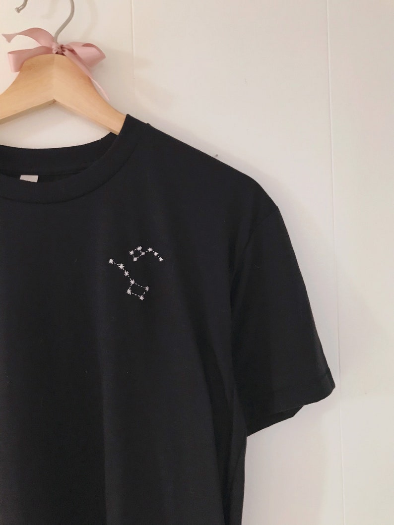 Big Dipper and Little Dipper Constellation Embroidery T-Shirt image 8