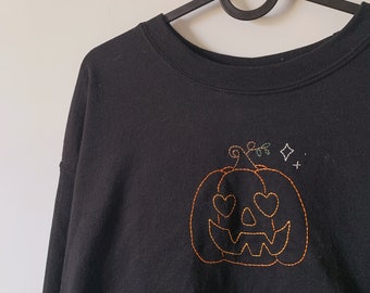 Pumpkin Embroidery Sweatshirt