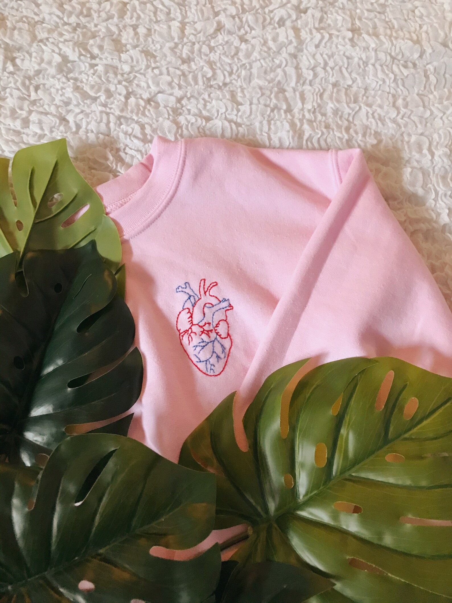 Anatomical Heart Embroidery Sweatshirt - Etsy