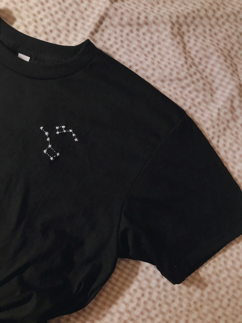 Big Dipper and Little Dipper Constellation Embroidery T-Shirt image 7