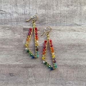 RAINBOW EARRINGS • rainbow dangle earrings • rainbow jewelry • LGBTQ+