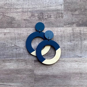 SARAH • wood hoop earrings • wooden earrings • wooden hoop statement earrings •