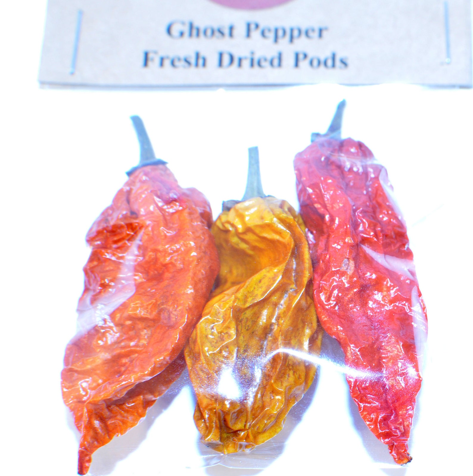 3 Whole Dried Ghost Pepper Pods Etsy