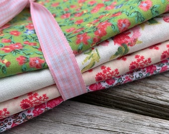 4 serviettes florales faites à la main - joli décor de table