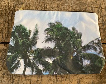 Palm tree printed beach tote/pouch - holiday bag