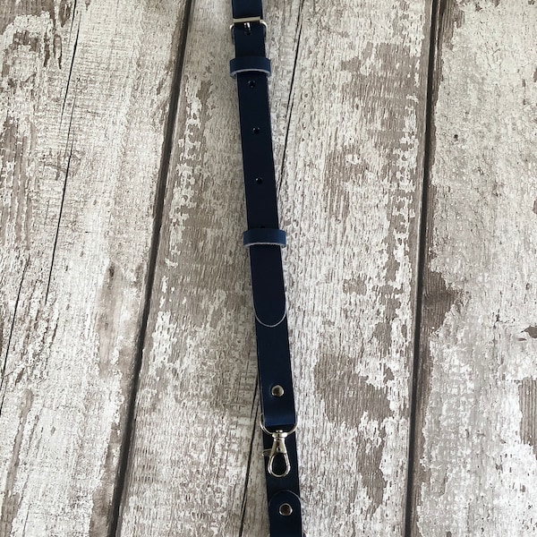 Black Leather Adjustable Bag Strap Etsy