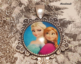 Anna & Elsa Cabochon Style Necklace