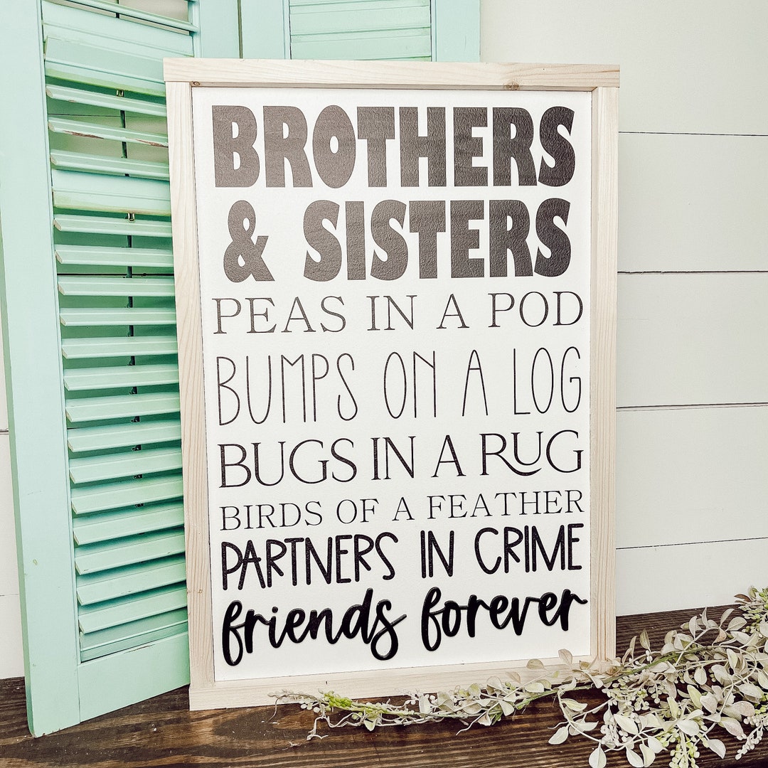 Brothers and Sisters. Playroom Kids Room Sign [FREE SHIPPING] - Etsy