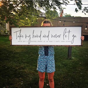 Toma mi mano y nunca me sueltes - cartel encima de la cama [¡ENVÍO GRATIS!]