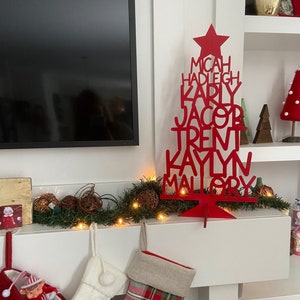 Grandkids Christmas Acrylic/Wood Tree Personalized with Names, Family & Kids Names Tree, Gift for Grandma, Gift for Grandpa [FREE SHIPPING]