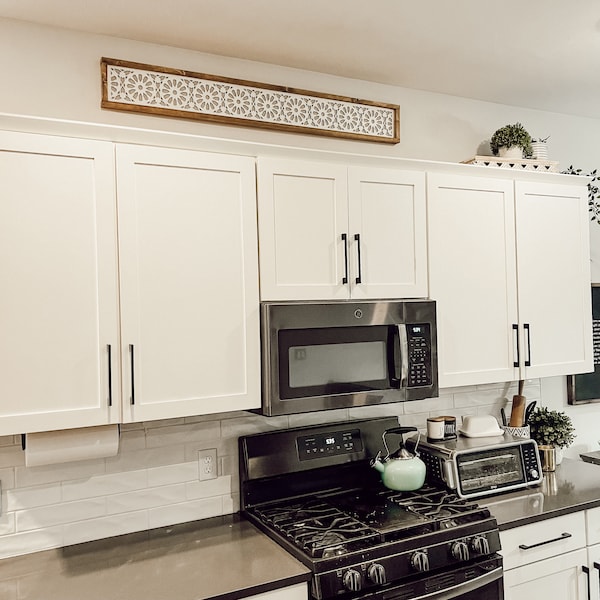 Boho Wooden Wall Art: Laser Cut Decor for Above Cabinet