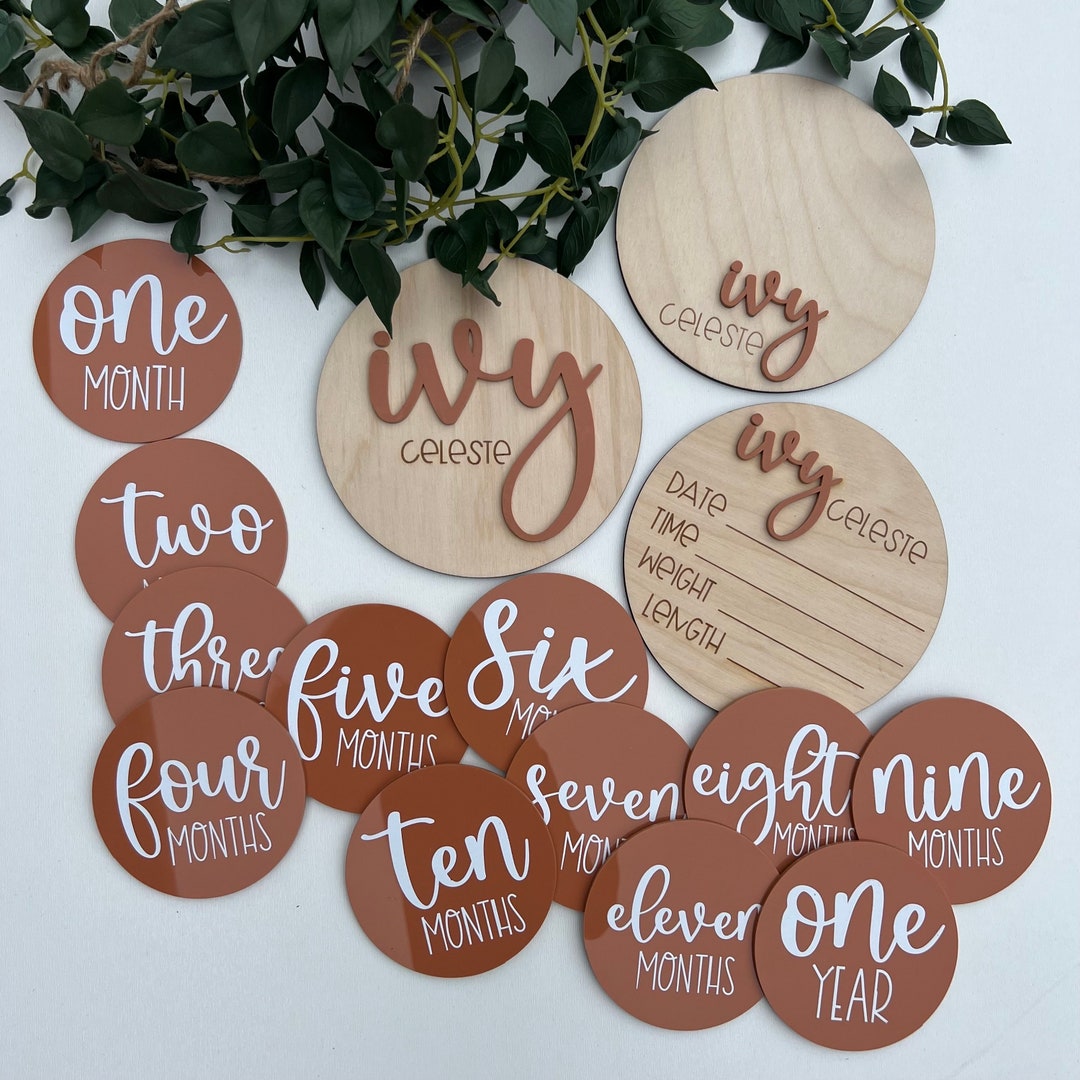 Baby Monthly Milestone Markers * Milestone Photo Discs * Baby Shower ...
