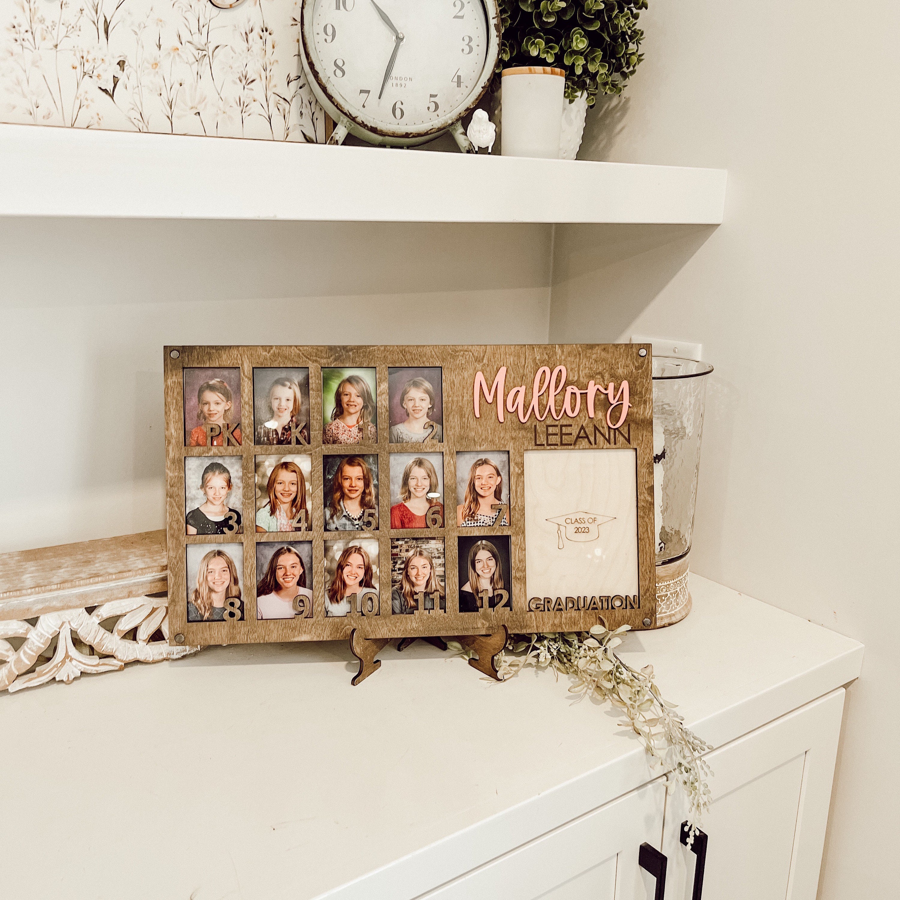 School Years Photo Frame * Pre K Grade 12 To Graduation Picture Frame