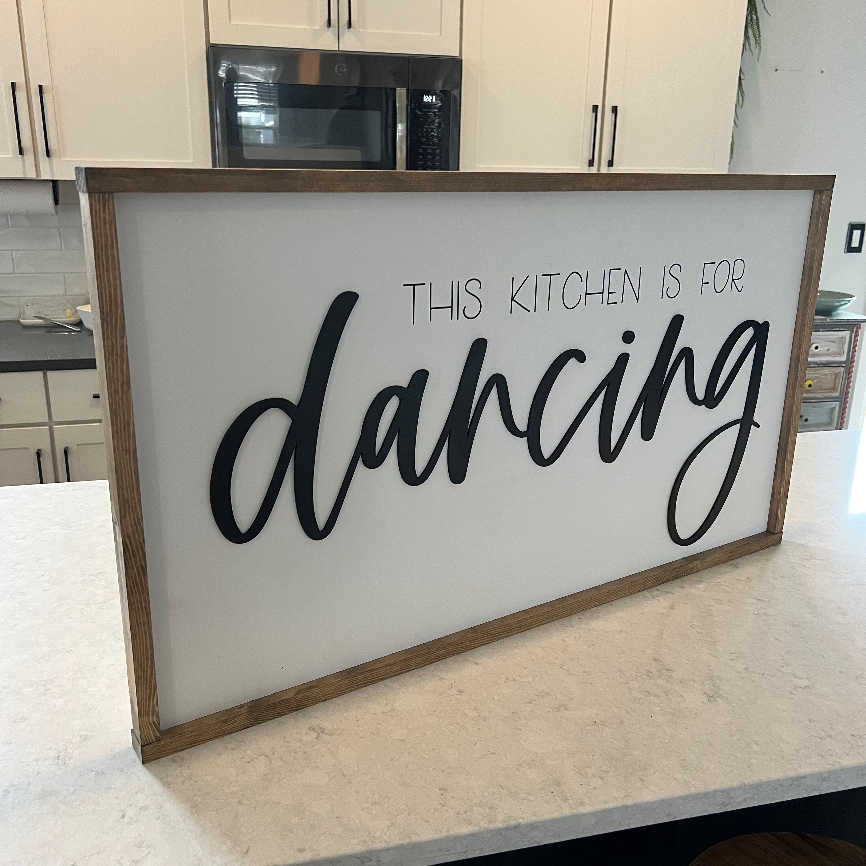 Targa In Metallo 20x30 Cm "This Kitchen Is For Dancing" – Decorazione Ironica Per Garage E Cucina - 3