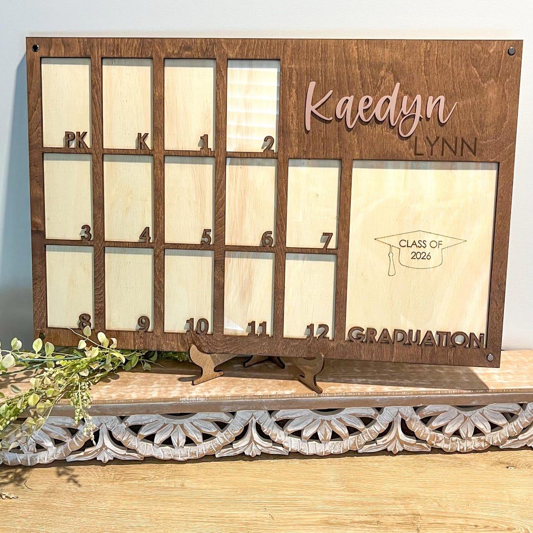 School Years Photo Frame * Pre K Grade 12 to Graduation Picture Frame ...