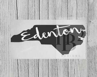 North Carolina State Decal - with custom city!