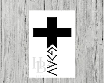 God Is Greater Than Highs Lows Cross Decal – Vinyl Sticker