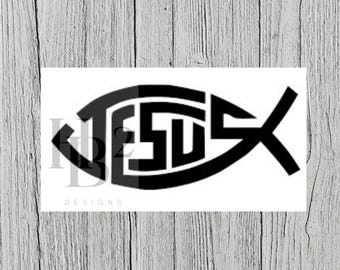 Jesus Fish Decal – Outdoor Rated Vinyl Sticker