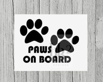 Paws On Board Decal