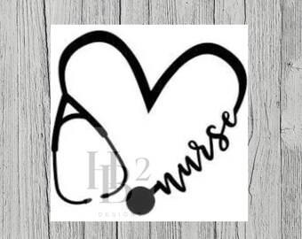 Nurse Heart Stethoscope Decal – Outdoor Vinyl Sticker