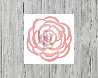 Rose Simple Flower Decal – Outdoor Rated Vinyl Car Sticker