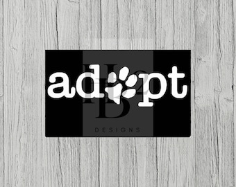 Adopt Dog Paw Decal – Car, Laptop, Window Vinyl Sticker