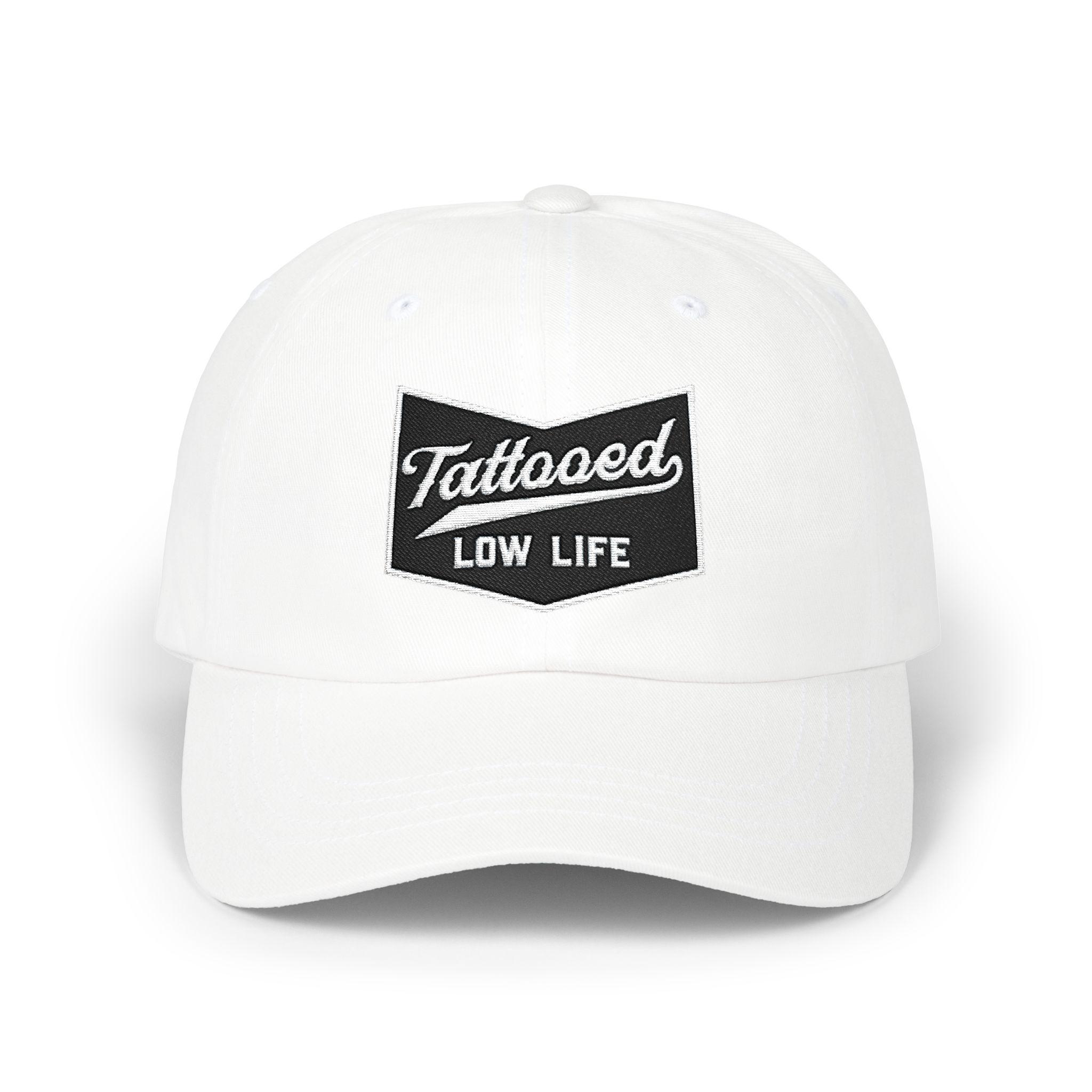 Tattooed Low Life Flat Bill Flex Fit Hat - Black Trucker Cap For Unisex Adults