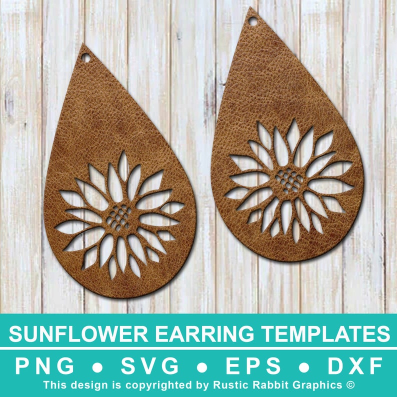 Download 4 Sun Flower Earring Templates w/ 1 Free Teardrop Design ...