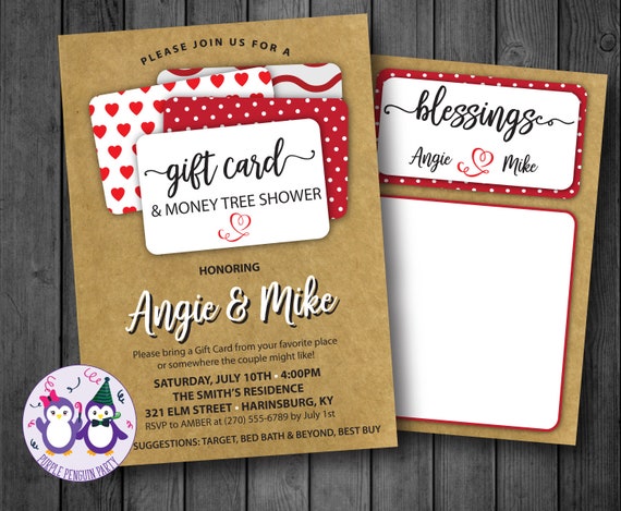 Craft Gift Card Couples Shower Invitation Bridal Shower Etsy