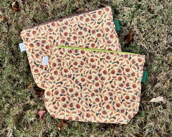 Dreamy Sunflowers Medium Zippered Project Bag