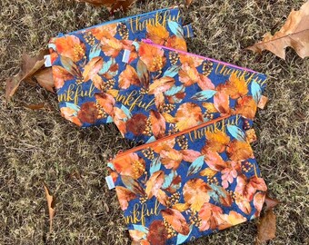 Thankful Medium Zippered Project Bag
