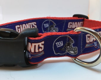 New York Giants Dog Collar, NFL, football, personalized, hand made,