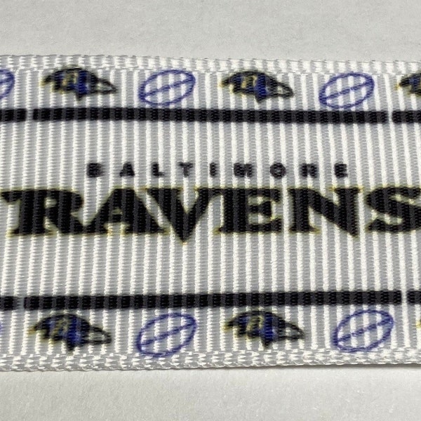 7/8" NFL inspired, sport ribbon-team ribbon, Baltimore, Ravens