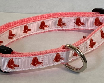 Red Sox, 1/2", small dog, dog collar,baseball, MLB