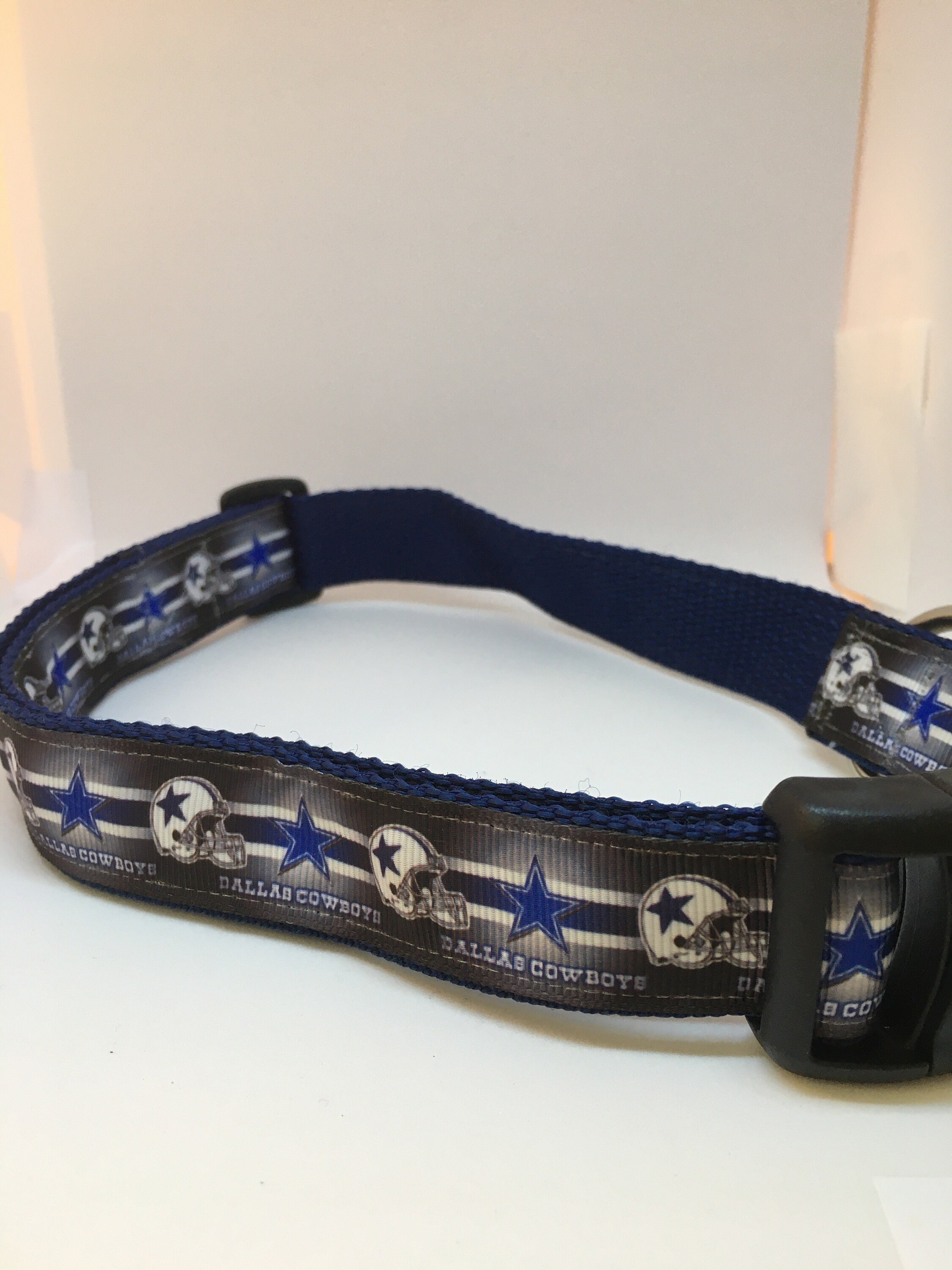 Dallas cowboys leather dog collar discount