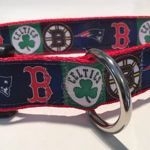 1" Boston Dog Collar, Boston Red Sox, Patriots, Bruins, Celtics