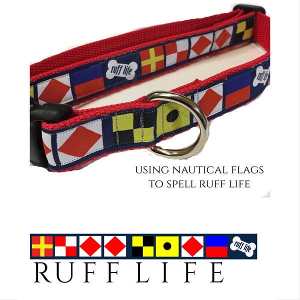 Nautical Flags Dog Collar Etsy