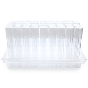 Glass Culture Tubes & Tray - 36 tubes in autoclave rack