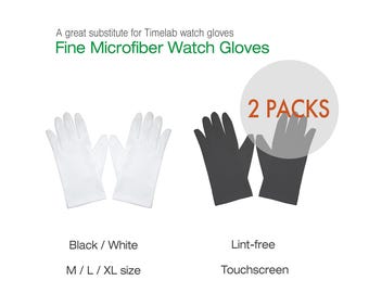 Paquete de 2 guantes de microfibra para el cuidado de relojes y pantallas táctiles