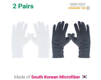 2 paquetes de guantes de microfibra de Corea del Sur: cuidado y manipulación de relojes, joyas y objetos de colección.