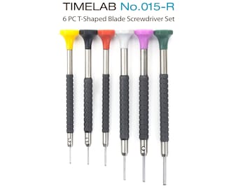 Kit de destornilladores Timelab con cuchilla en forma de T para reparación de relojes, joyas y pulseras (6 unidades)