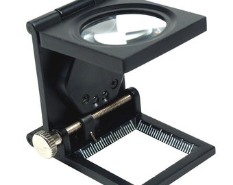 10X 30mm Lighted Magnifier Loupe Linen Thread Counter Craft Knitting Jewelry Photo Sewing