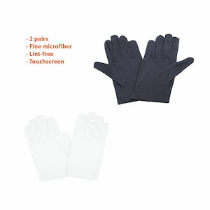 2 PACKS -Mikrofaser-Uhr-Schmuckpflege-Inspektions-Screen-Handschuhe