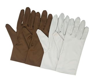 2 pares de guantes de microfibra marrón y gris para pulir relojes y joyas sin pelusa